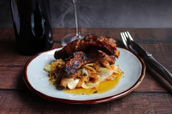 Caramelized Cabbage and Ribs with a lite Sauce