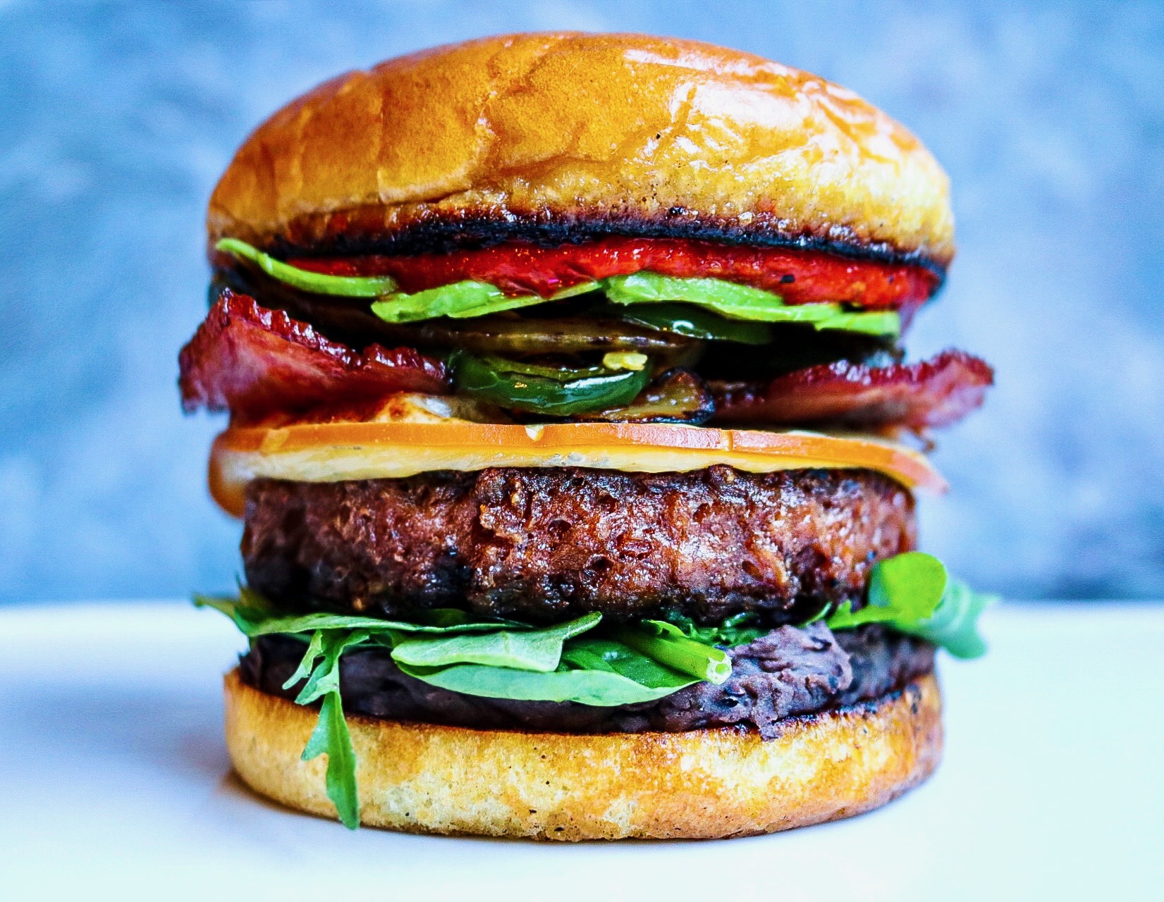 Beyond Meat Jalapeno Trukey-Bacon Burger - Flexitarian Recipe