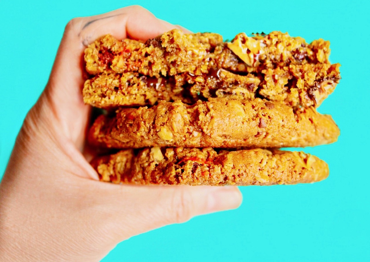 Movie Night Monster Cookies - A Super Easy Everything-Cookie Recipe