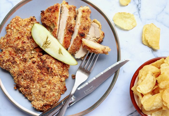 Delicious Dill Pickle & Potato Chip Chicken Schnitzel